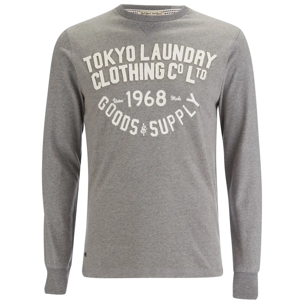 Tokyo Laundry Men's Point Hendrick Long Sleeve Top - Mid Grey Marl - S - Grey Image 1