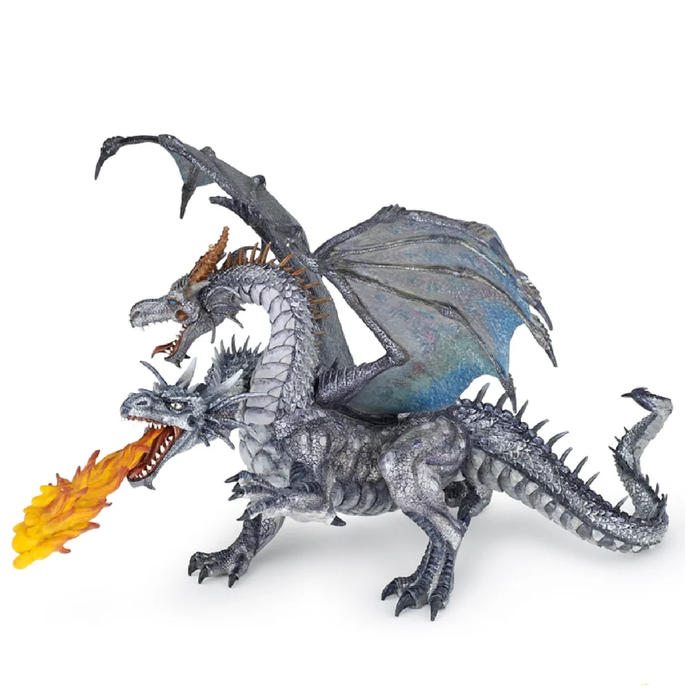 Papo Fantasy World: Two Headed Dragon - Silver Image 1