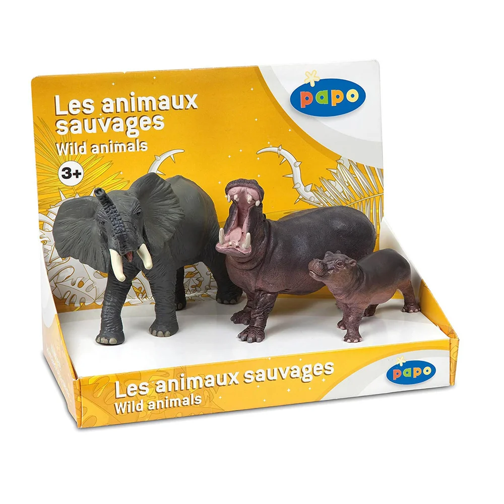 Papo Wild Animal Kingdom: Display Box Wild Animals 2 (3 Figurines) Image 1