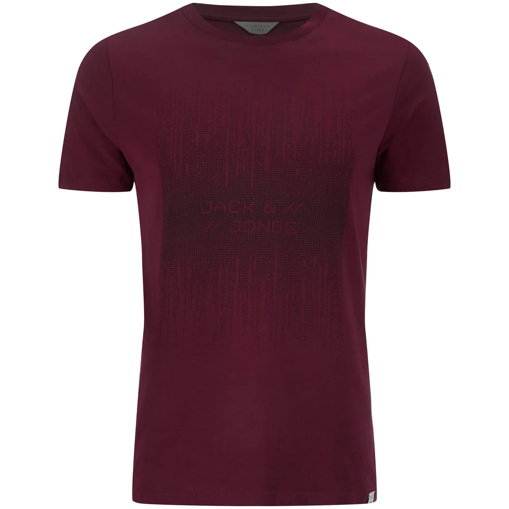 Jack & Jones Men's Core Valentino 3D Print T-Shirt - Port - S - Burgundy Image 1