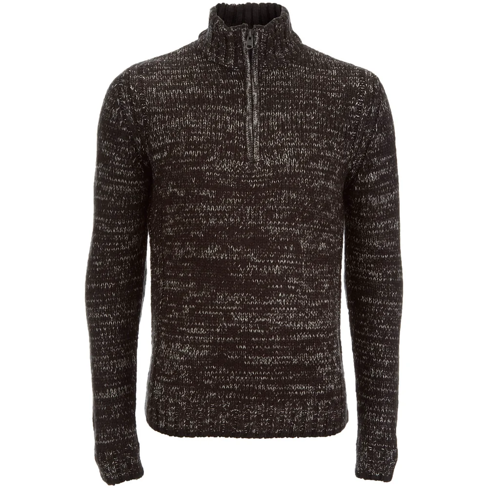 Kensington Eastside Men's Stepan Half Zip Twist Jumper - Jet Black - XXL - Black Image 1
