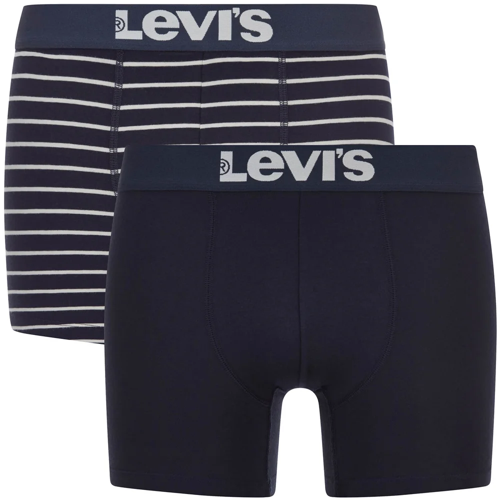 Levi's Men's 200SF 2-Pack Vintage Stripe Boxers - Mid Denim - S - Blue Image 1