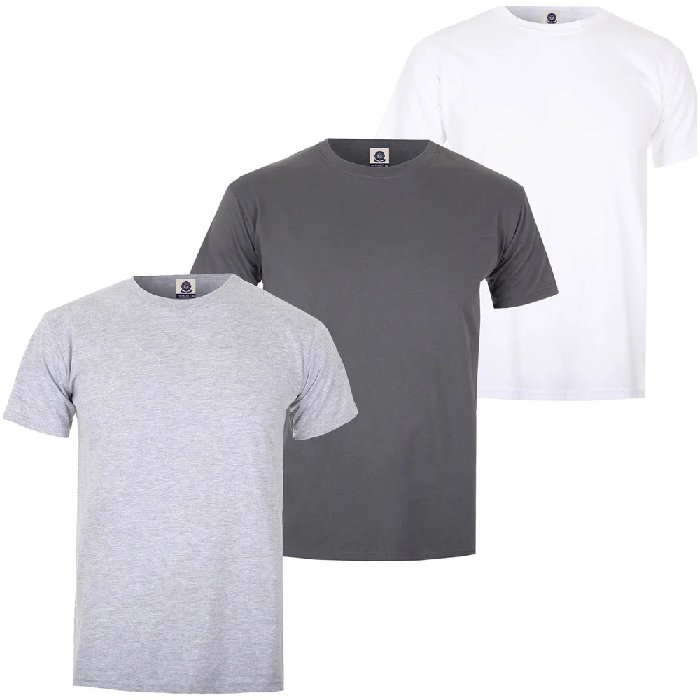 Varsity Team Players Men's T-Shirt 3 Pack - Charcoal/White/Grey - S Image 1