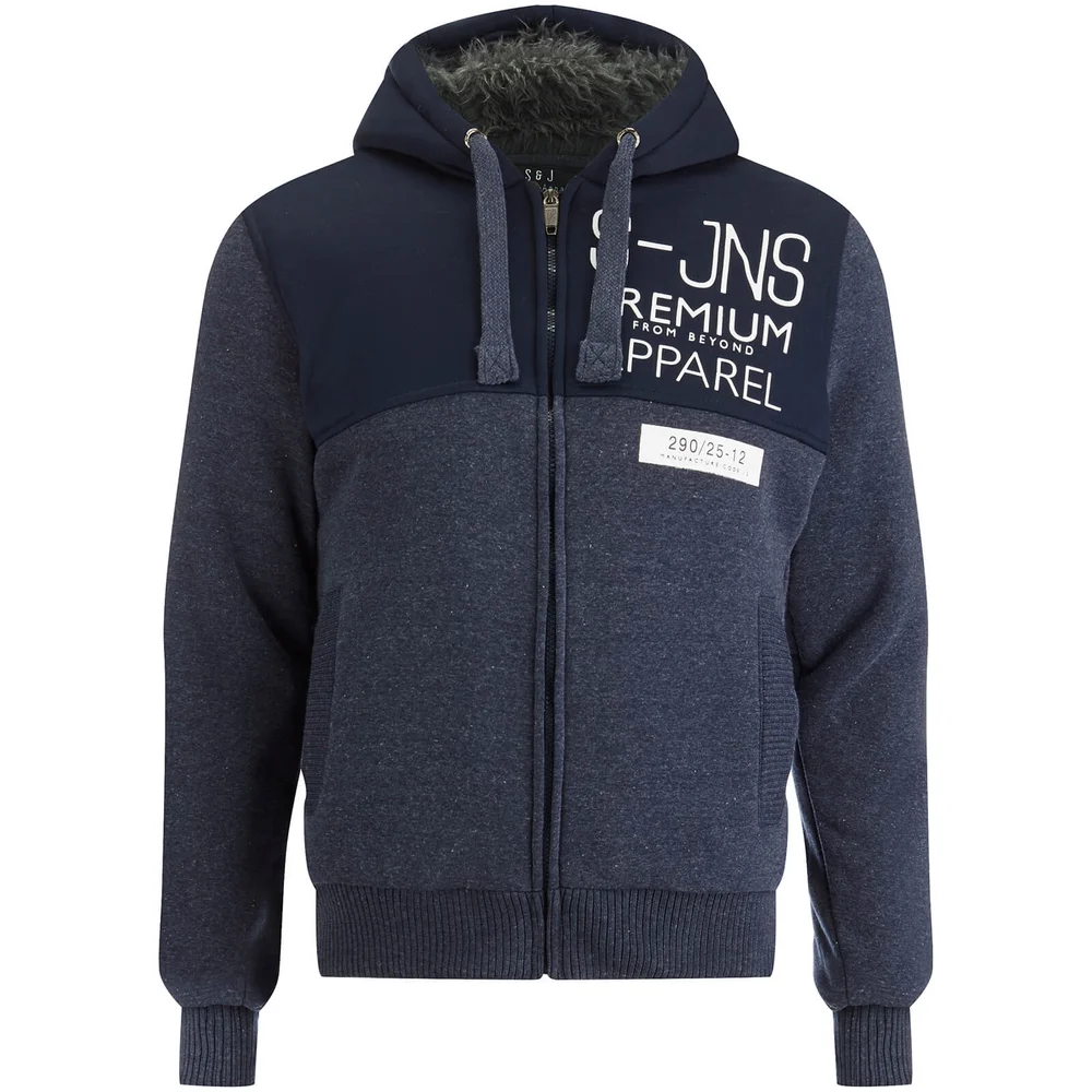 Smith & Jones Men's Enfilde Zip Through Hoody Jacket - Navy Blazer Marl - S - Navy Image 1