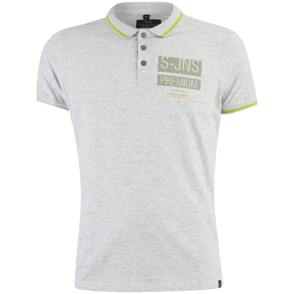 Smith & Jones Men's Albedo Polo Shirt - Light Grey Marl - S - Grey Image 1