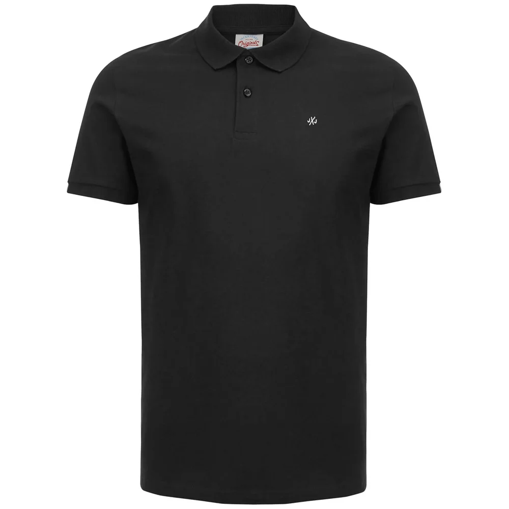 Jack & Jones Originals Men's Perfect Jersey Polo Shirt - Black - S - Black Image 1