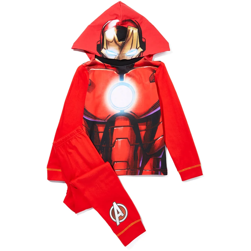 Marvel Boys' Iron Man Novelty Hood Pyjamas - Red - 2-3 years - Red Image 1