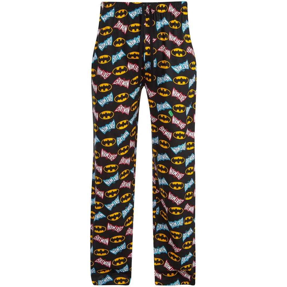 DC Comics Men's Batman Print Lounge Pants - Black - S - Black Image 1