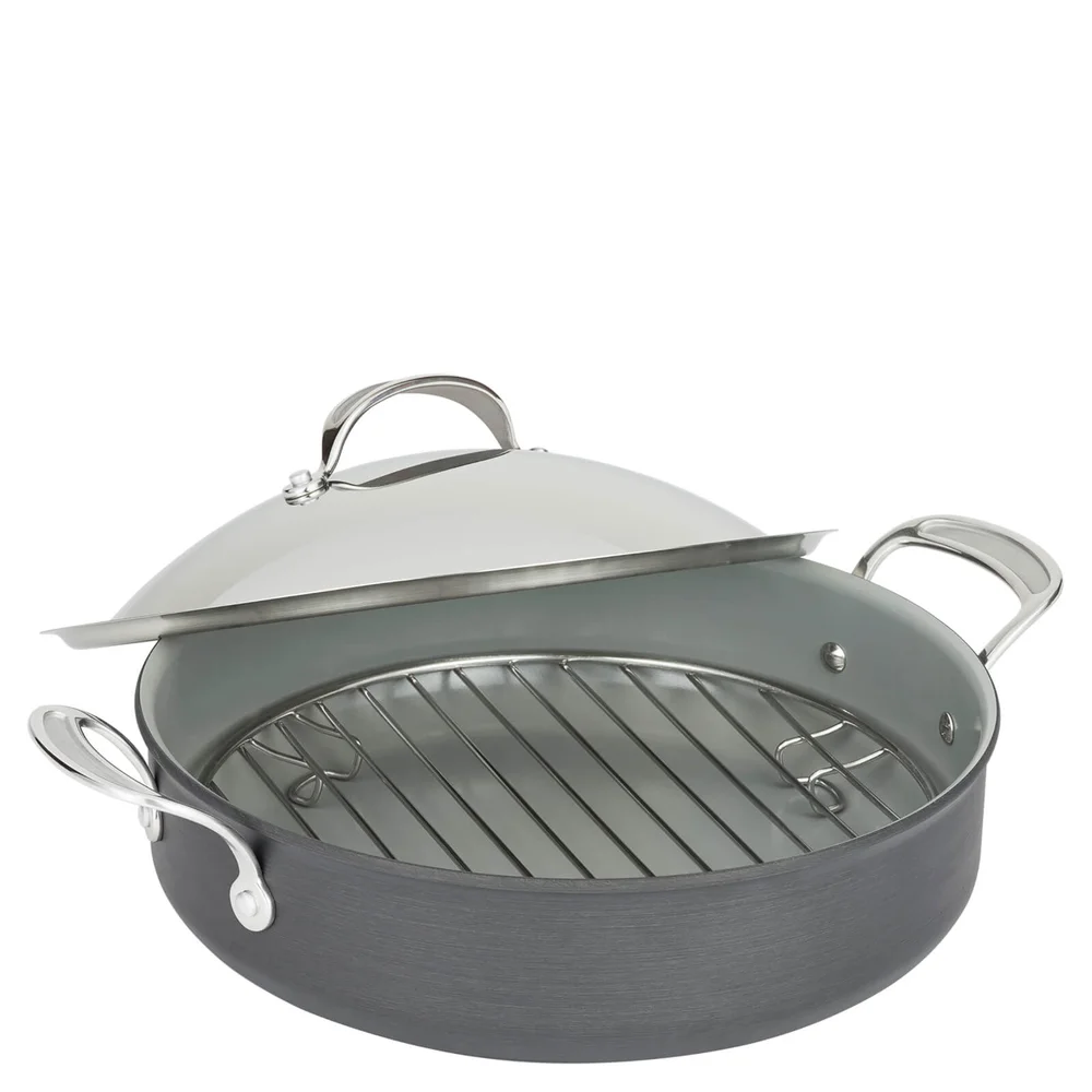 Jamie Oliver by Tefal E7669974 Professional Hard Anodised Pot Roast Pan with Stainless Steel Lid - 30cm Image 1