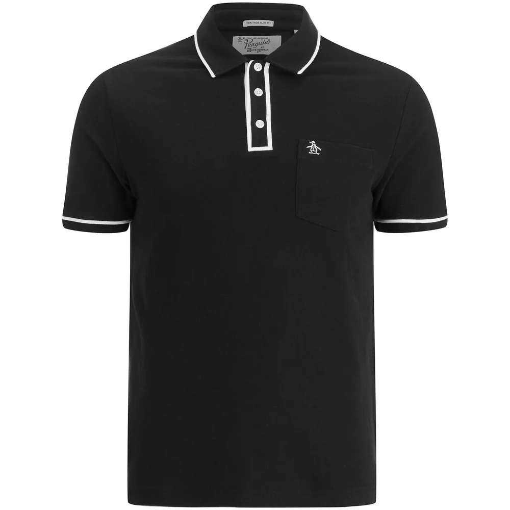 Original Penguin Men's Earl Tipped Polo Shirt - True Black - S - Black Image 1