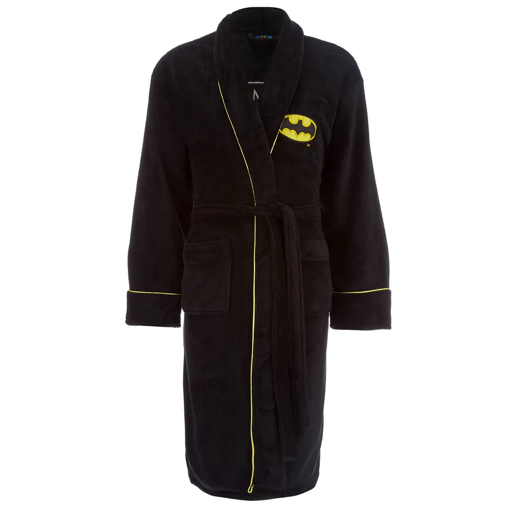 DC Comics Men's Batman Fleece Robe - Black Image 1
