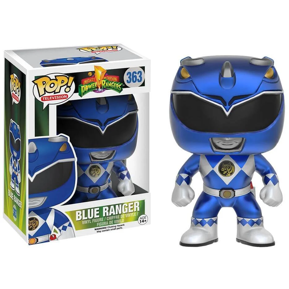 Power Rangers Metallic Blue Ranger EXC Pop! Vinyl Figure Image 1