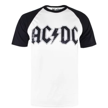 ACDC Men's Logo Raglan Logo T-Shirt - White/Black