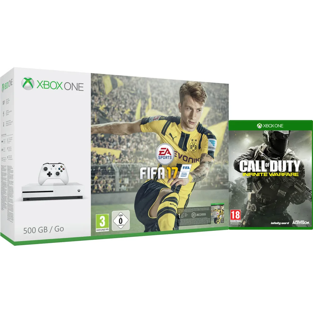 Xbox One S 500GB Console - Includes FIFA 17 & Call of Duty: Infinite Warfare Image 1
