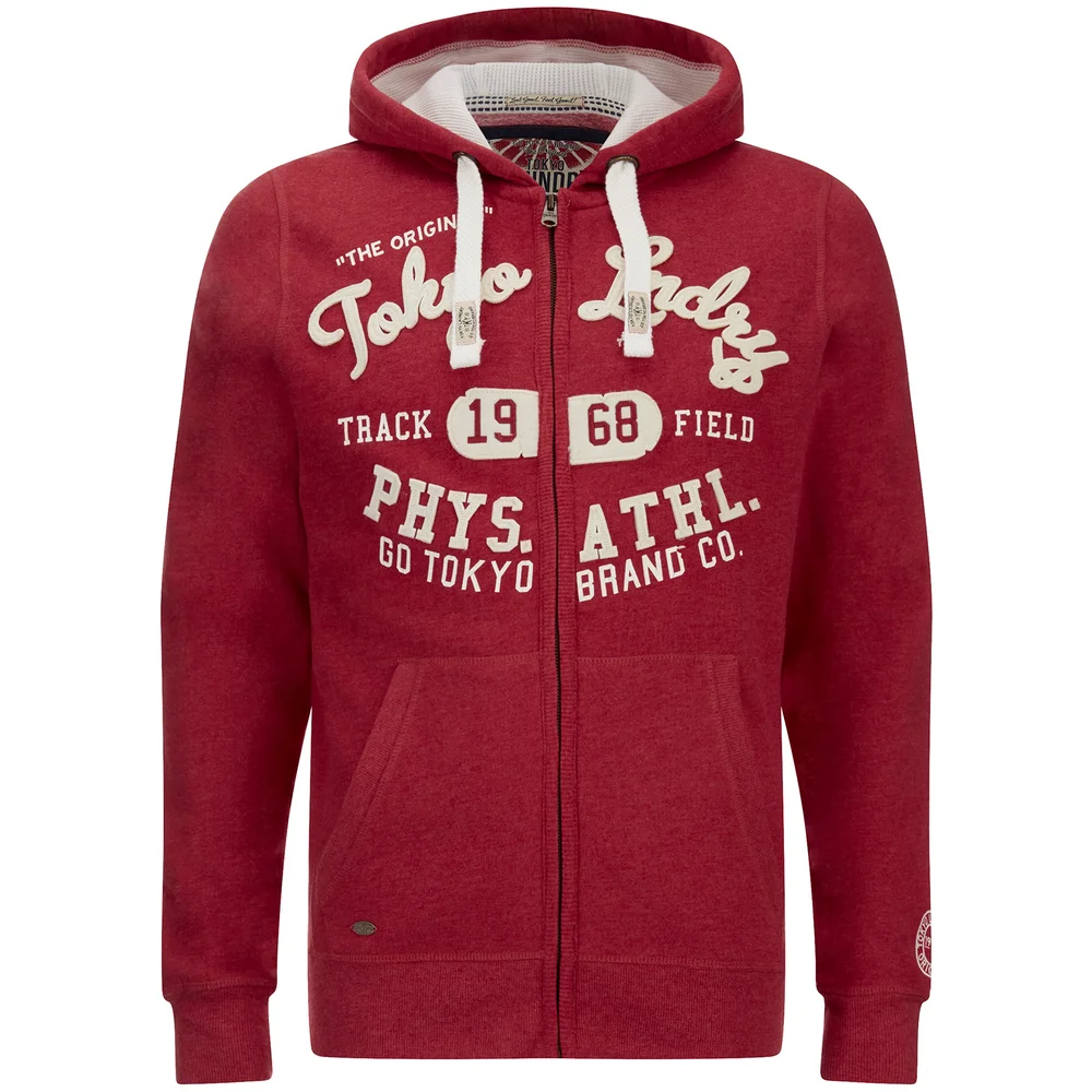 Tokyo Laundry Men's Mantua Bay Zip Through Hoody - Tokyo Red Marl - S - Red Image 1