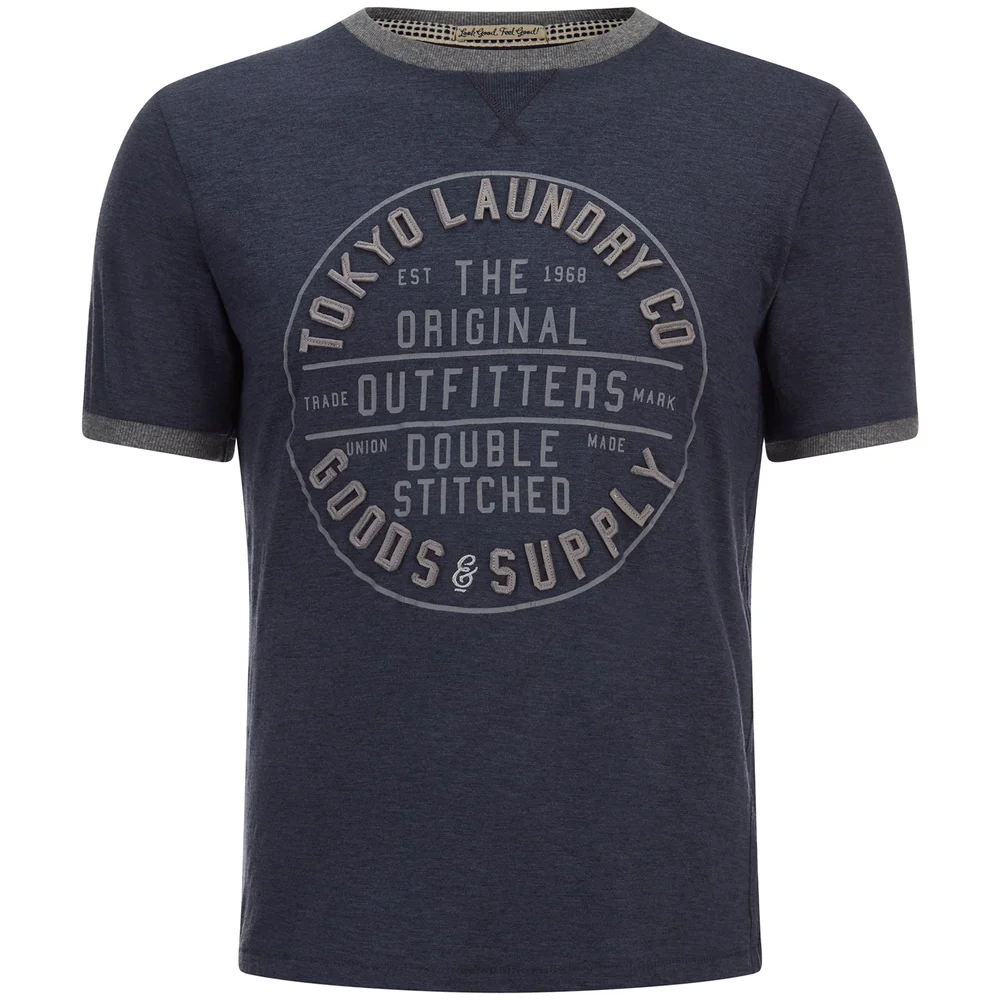 Tokyo Laundry Men's Double Stitched T-Shirt - Mood Indigo Marl - S - Blue Image 1