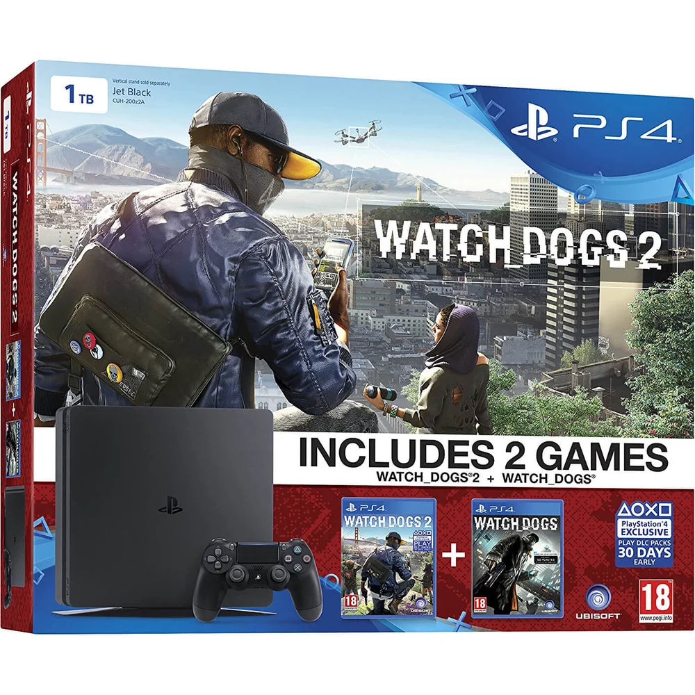 Sony PlayStation 4 Slim 1TB Console - Includes Watch Dogs and Watch Dogs 2 Image 1