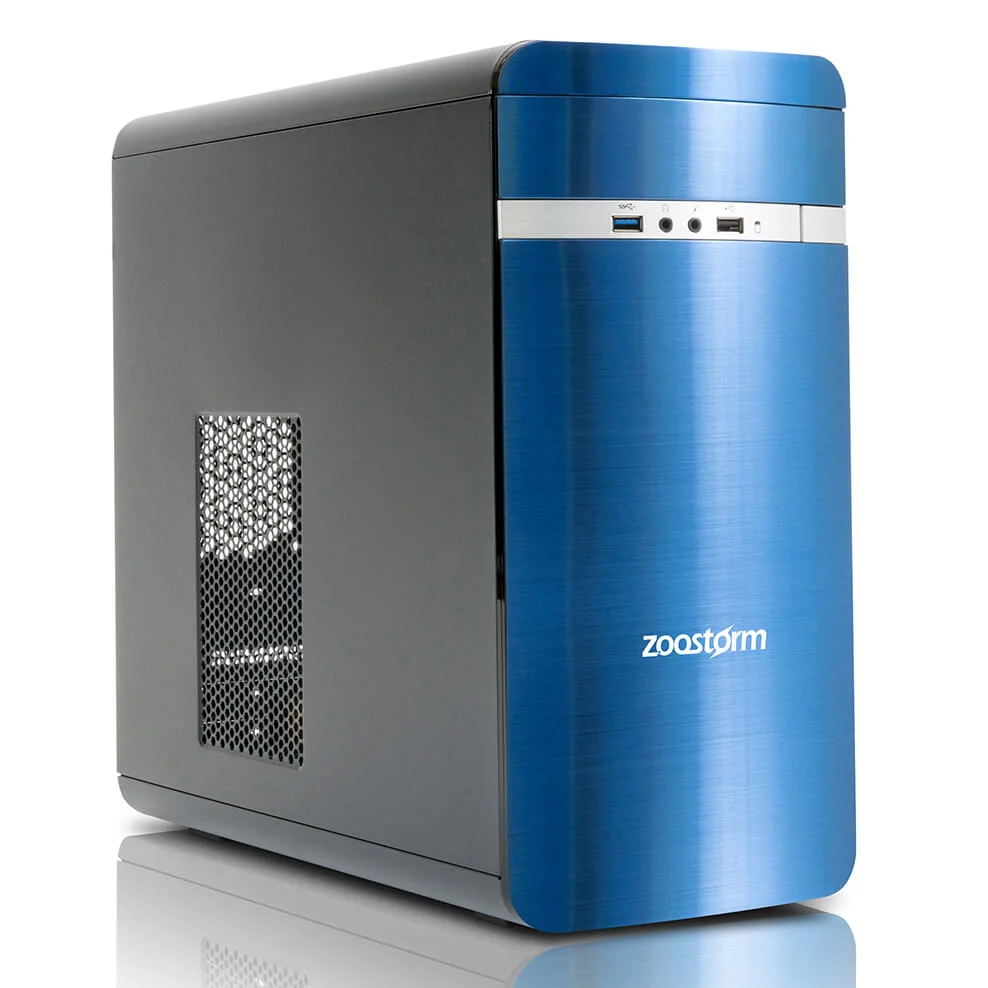 Zoostorm Evolve Desktop PC (Windows 10 Home, AMD A6 7400K, 8GB RAM, 1TB HDD) - Blue Image 1