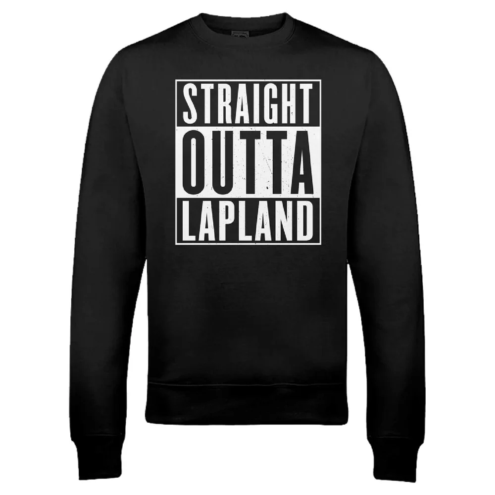 Straight Outta Lapland Christmas Sweatshirt - Black - S Image 1