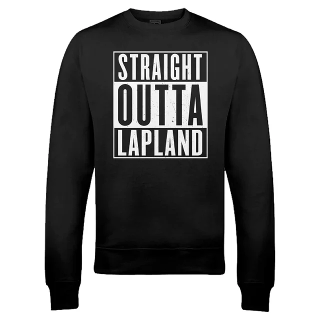 Straight Outta Lapland Christmas Sweatshirt - Black