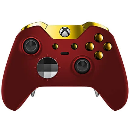 Custom Controllers Xbox One Elite Controller - Red Velvet & Gold Image 1