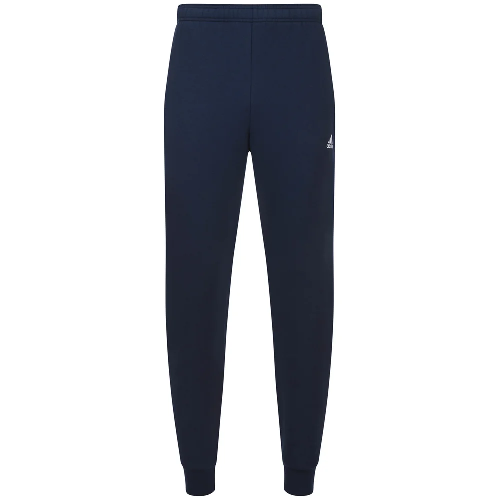 adidas Men's Essential Logo Cuffed Fleece Sweatpants - Navy - S - Blue Image 1