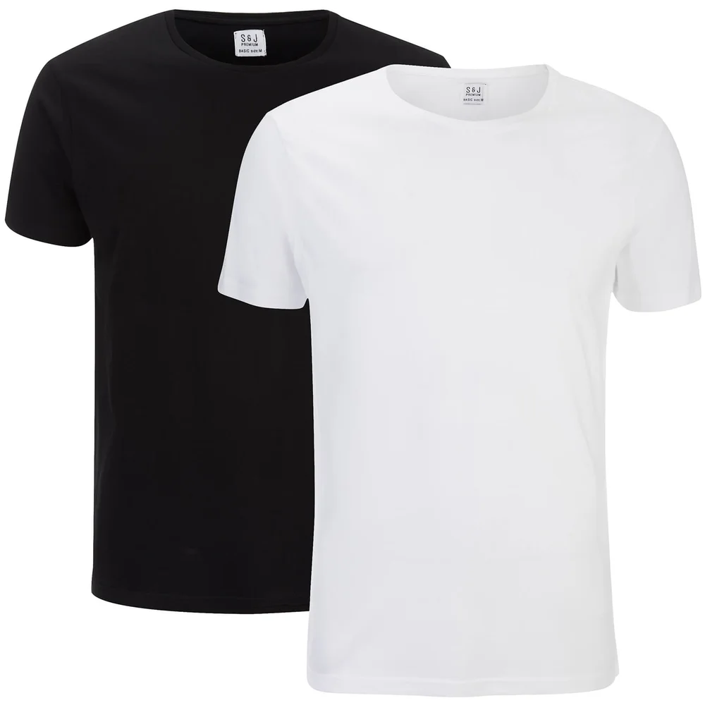 Smith & Jones Men's Purlin 2 Pack T-Shirt - Black/White - S - Black/White Image 1