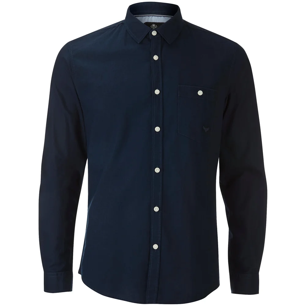 Threadbare Men's Butterbean Long Sleeve Shirt - Navy - S - Blue Image 1