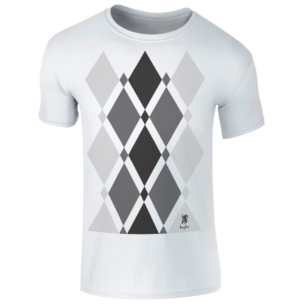 Men's Begbie Grey Pattern T-Shirt - White - S - White Image 1