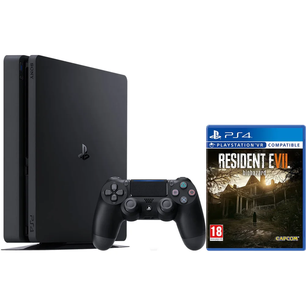Sony Playstation 4 Slim 500GB Console with Resident Evil 7 Image 1
