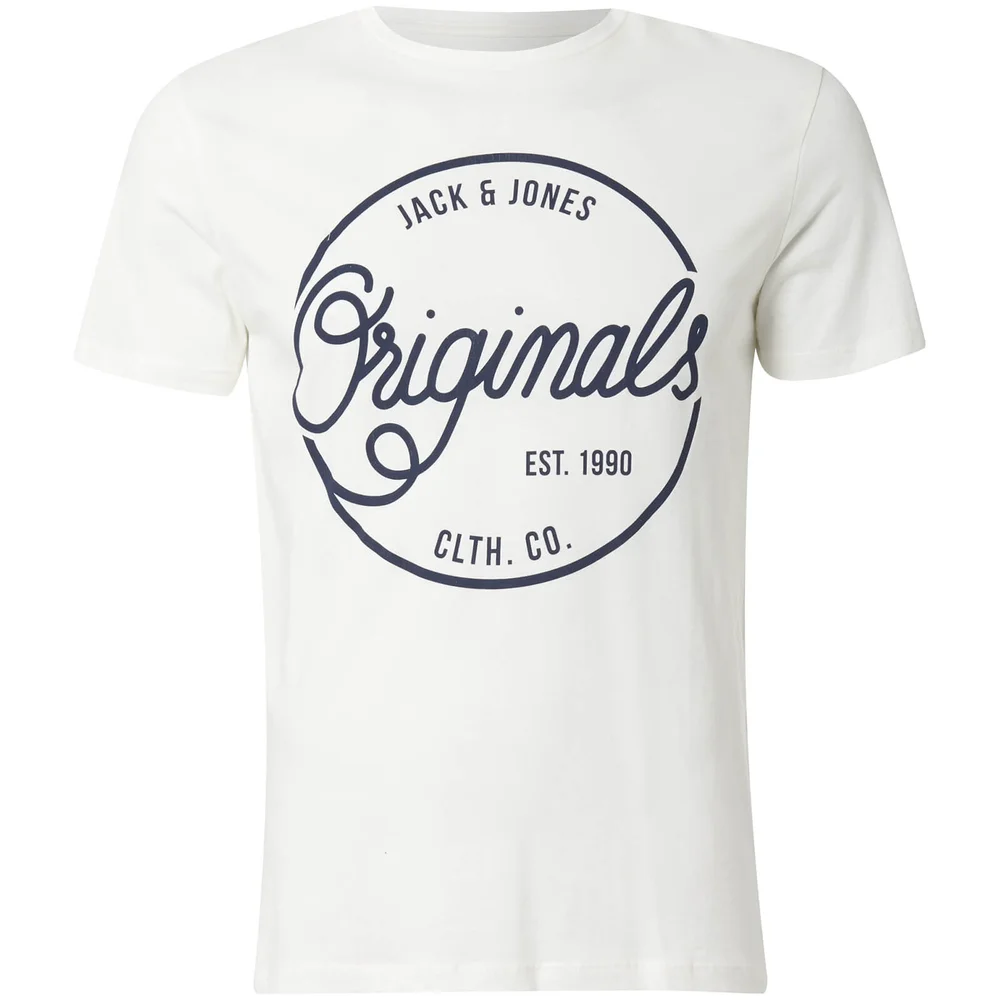 Jack & Jones Originals Men's Swell Logo T-Shirt - Cloud Dancer - S - White Image 1