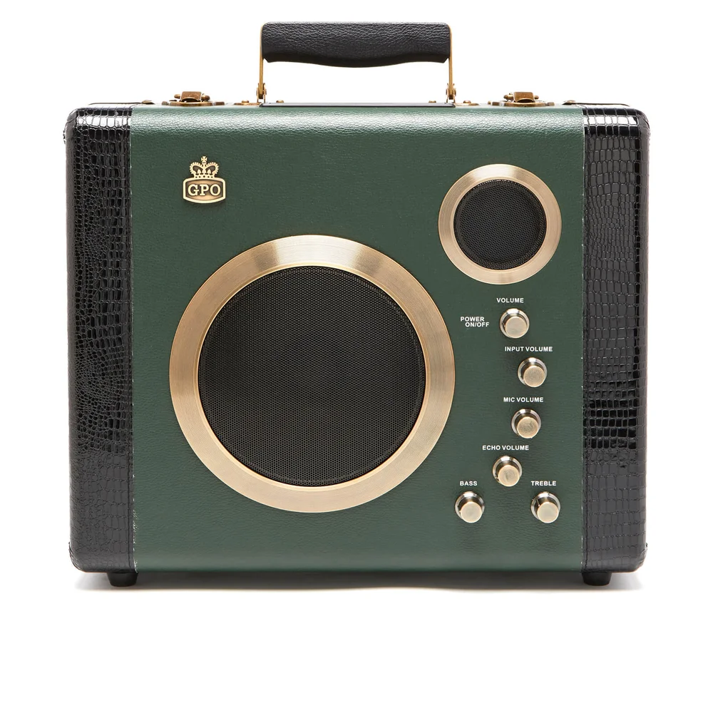 GPO Retro Manga Bluetooth Speaker and Guitar Amp - Green/Black Image 1
