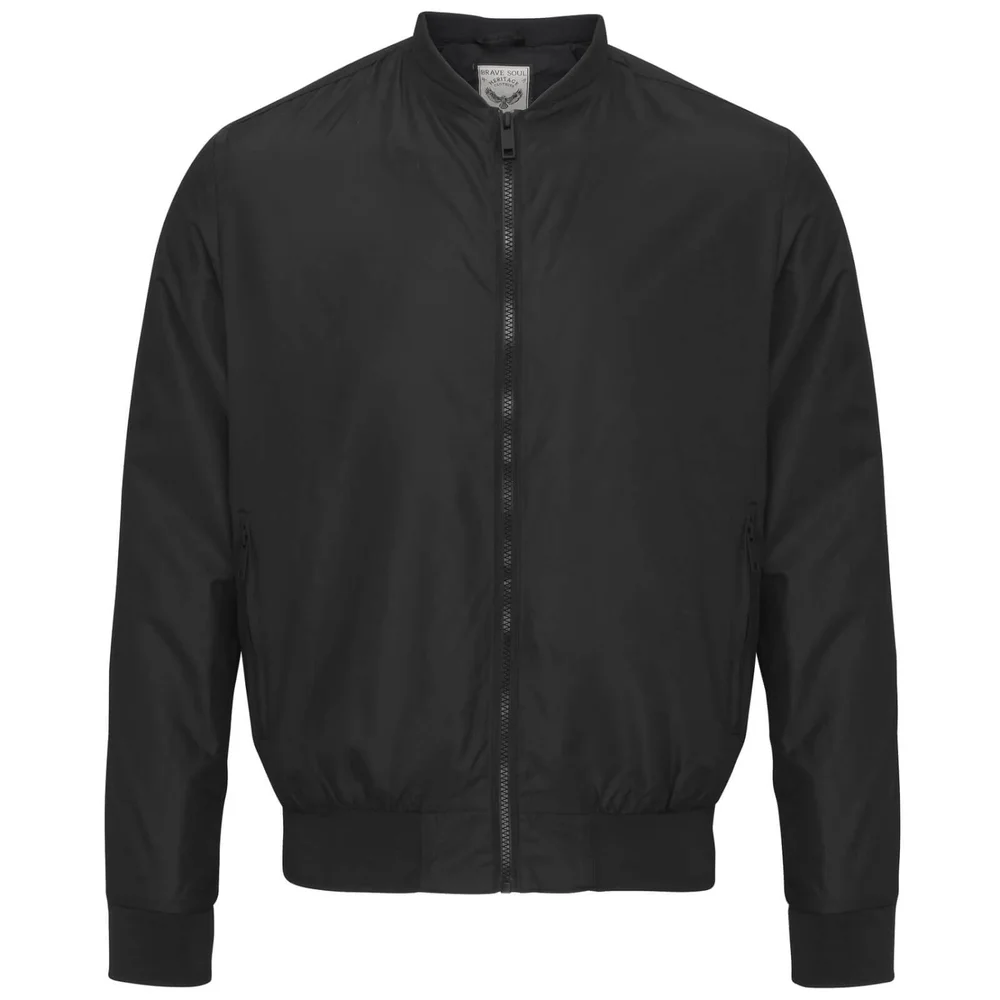 Brave Soul Men's Sanjay Bomber Jacket - Black - S - Black Image 1