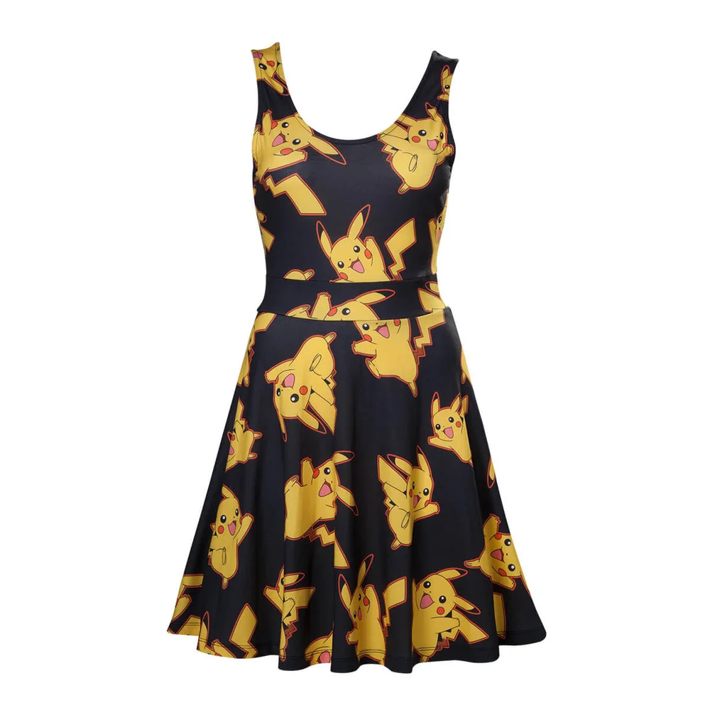 Pokémon Women's Black Dress with All Over Pikachu - Black - XS - Black Image 1