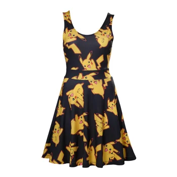 Pokémon Women's Black Dress with All Over Pikachu - Black