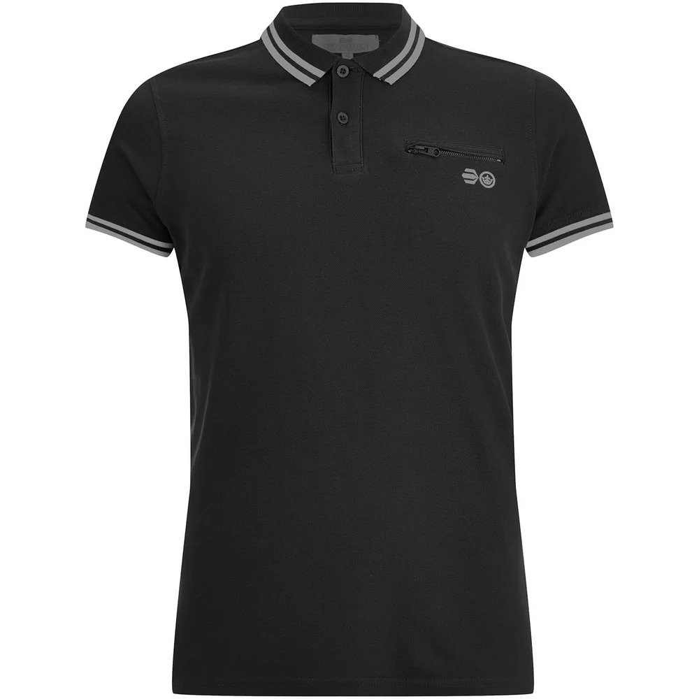 Crosshatch Men's Crazer Tipped Pique Polo Shirt - Black - S - Black Image 1