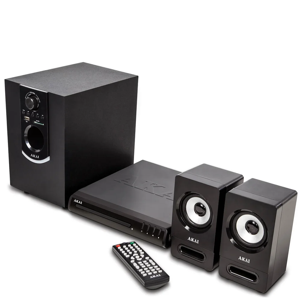Akai 50W Bluetooth DVD Home Theatre System - Black Image 1