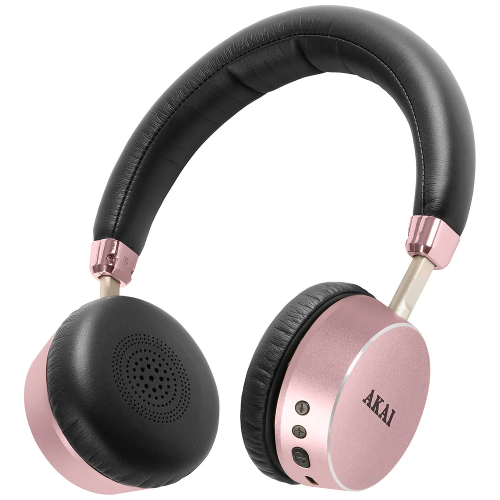 Akai DYNMX Wireless Bluetooth Headphones - Rose Gold Image 1