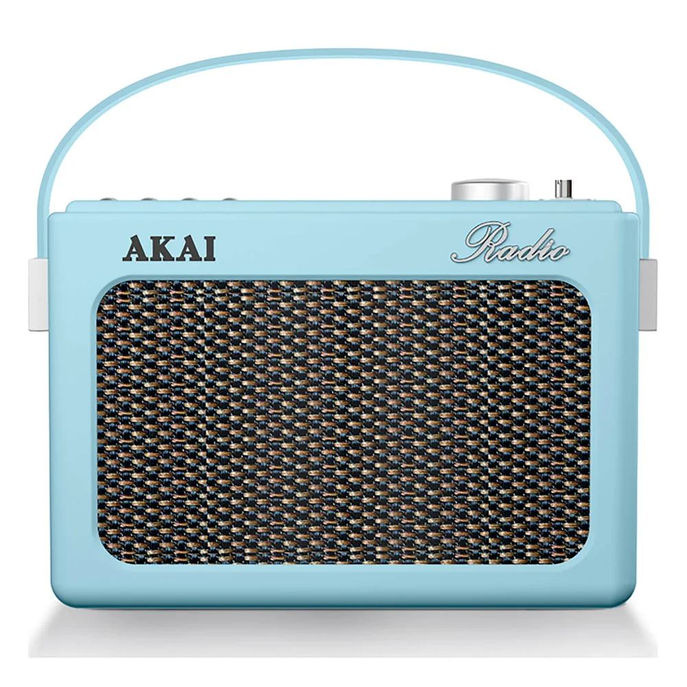 Akai Retro Vintage Portable Wireless DAB Radio with LCD Screen - Blue Image 1