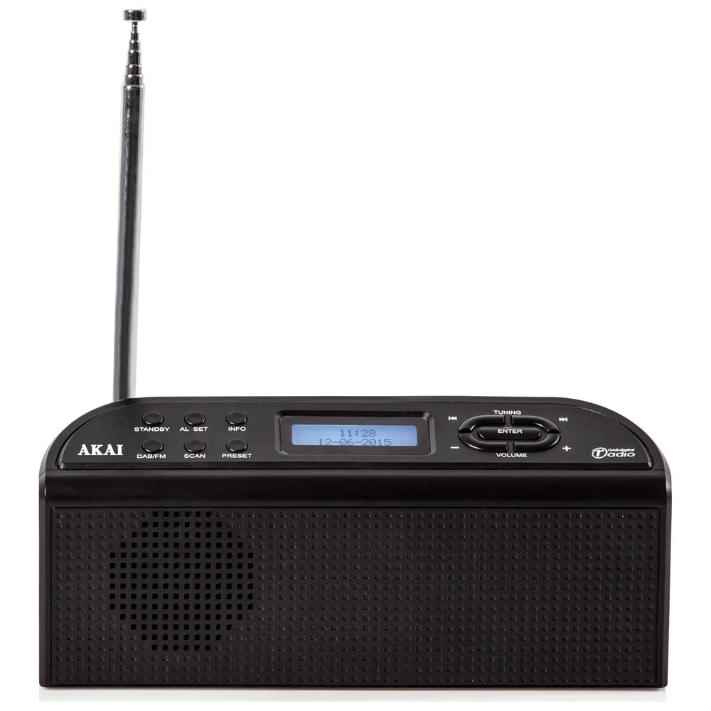 Akai Portable Battery Operated DAB Radio - Black Image 1
