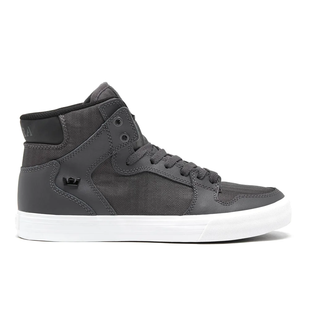 Supra Men's Vaider High Top Trainers - Charcoal/Black - UK 7/EU 41 - Grey/White Image 1
