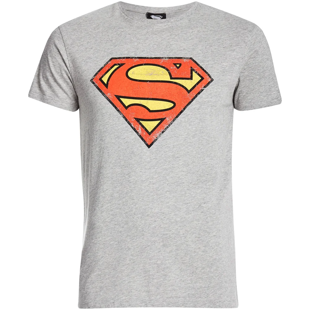 DC Comics Men's Superman Distressed Logo T-Shirt - Grey - S - Grey Image 1