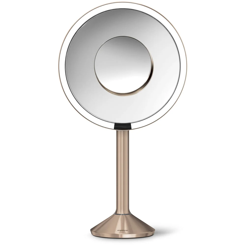 simplehuman Stainless Steel Rechargeable Pro 5x Plus 10x Magnification Sensor Mirror - Rose Gold 20cm Image 1