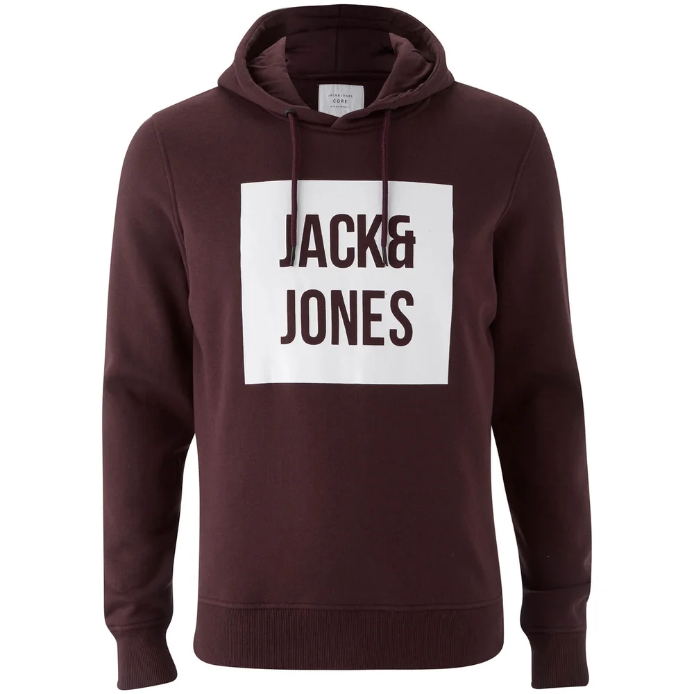 Jack & Jones Core Men's Bak Hoody - Fudge - S - Burgundy Image 1