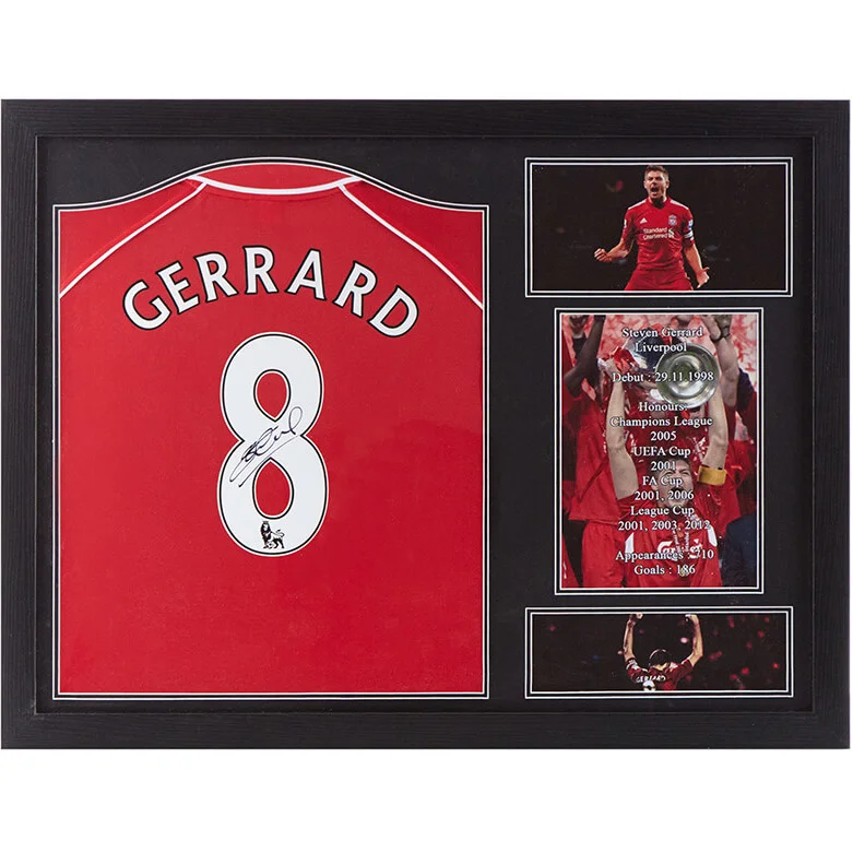 Steven Gerrard Signed and Framed Liverpool Shirt Image 1