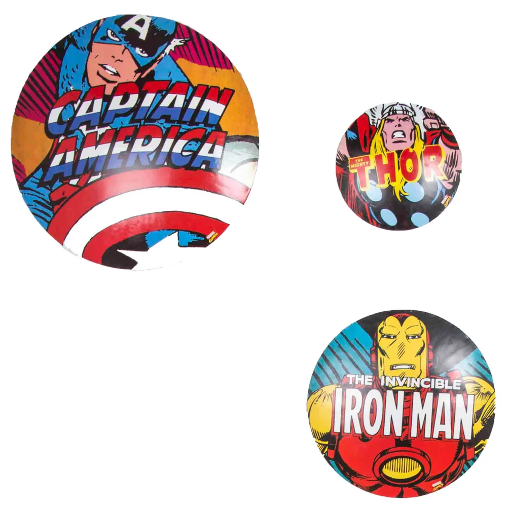 Marvel Set of 3 Metal Wall Badges Wall Art Image 1