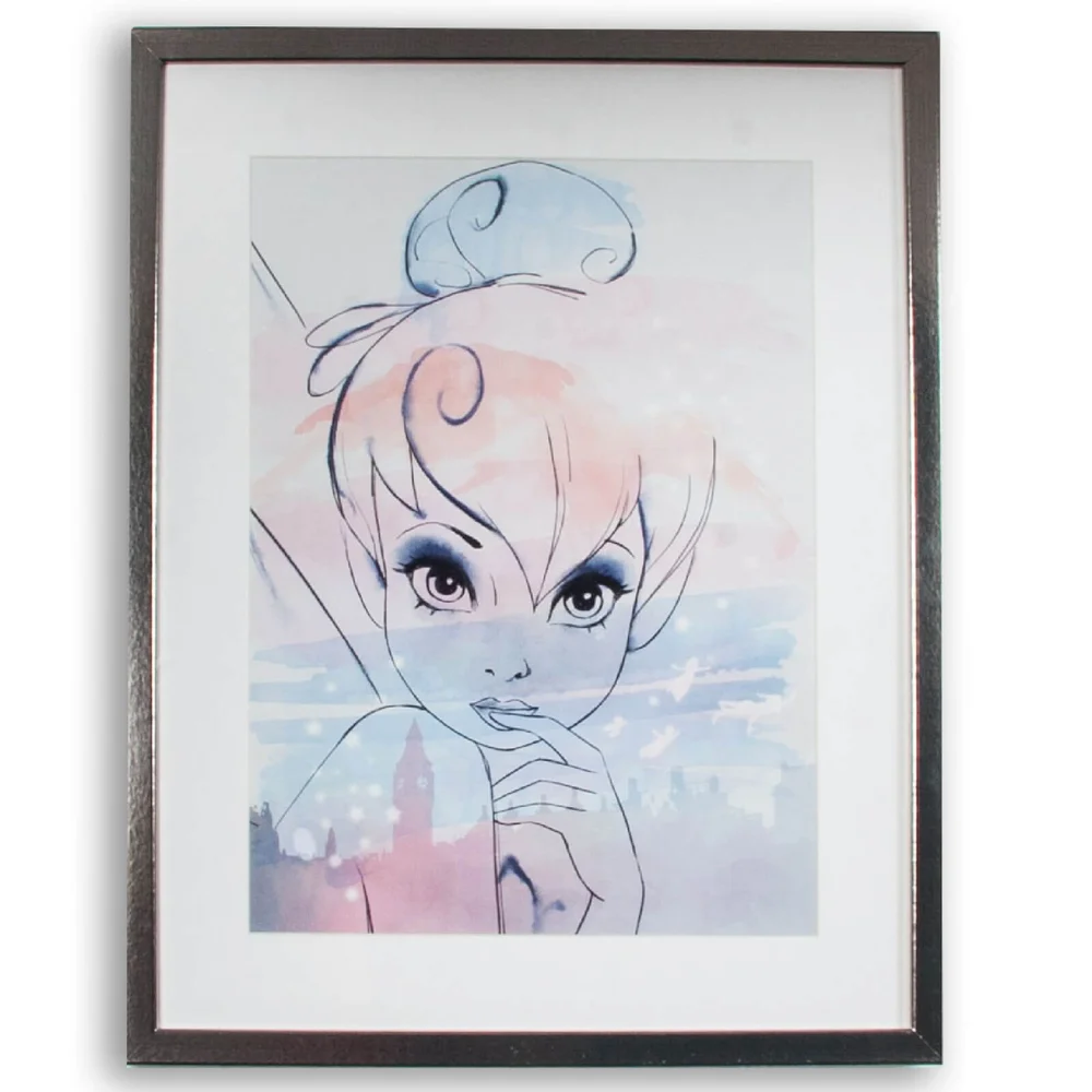 Disney Tinkerbell Line Drawn Framed Printed Wall Art Image 1