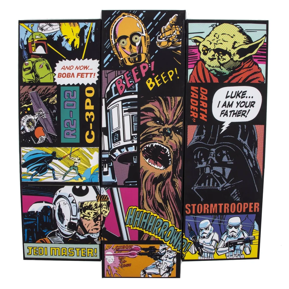 Star Wars Comic Film Movie Collage Set Of 3 Trio Canvases Wall Art Image 1