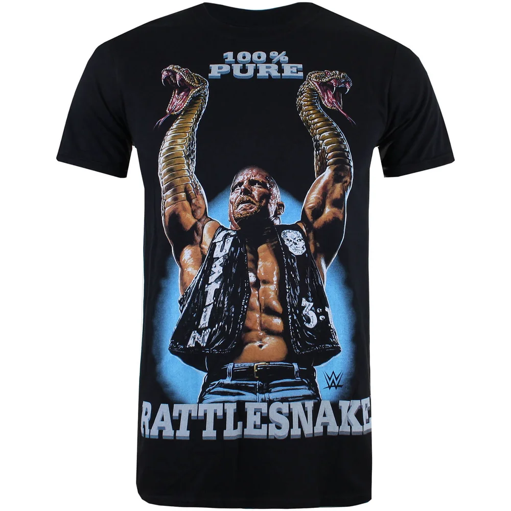 WWE Men's Stone Cold Rattlesnake T-Shirt - Black - L Image 1