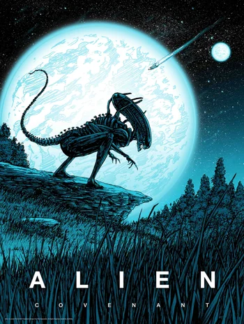 Alien: Covenant GITD Screenprint by Barry Blankenship - Zavvi Exclusive